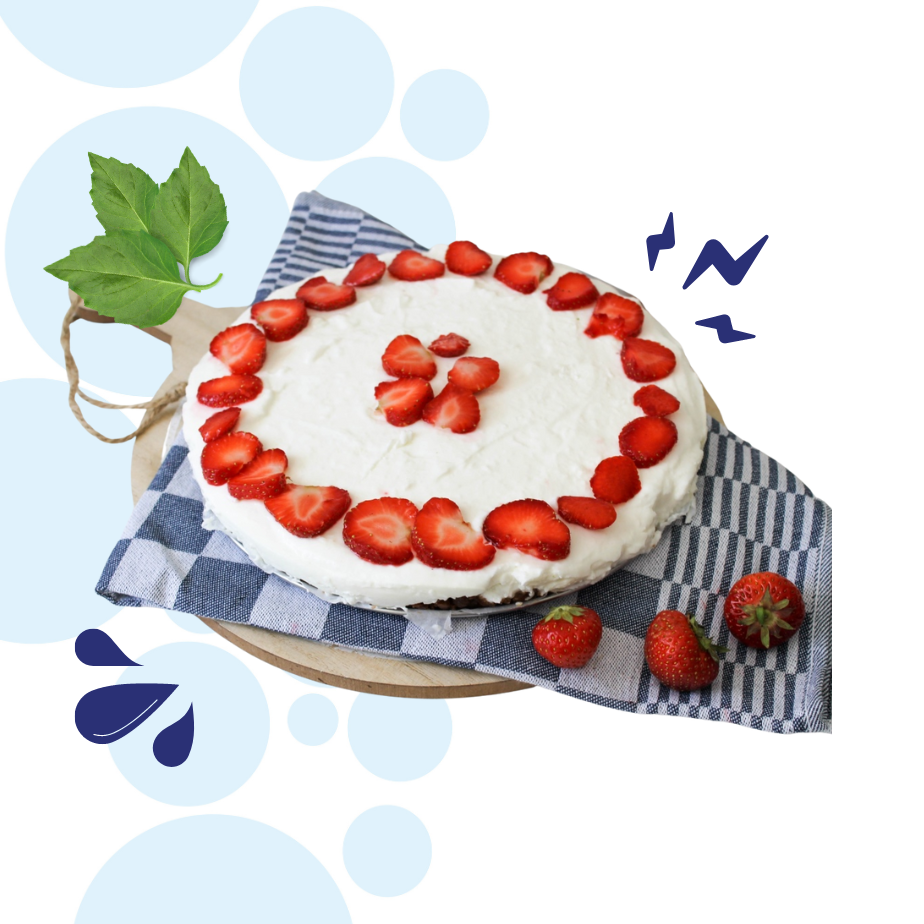 Recept Citroen yoghurt/kwarktaart met aardbei