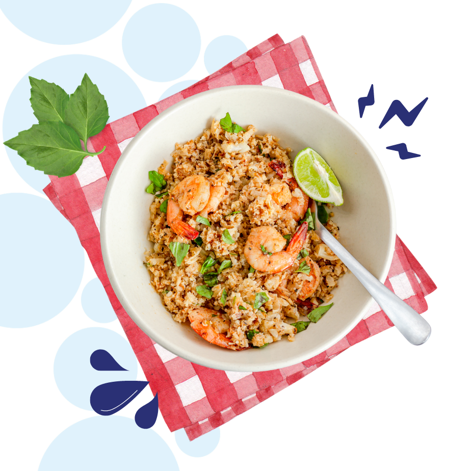 Recept Bloemkoolnasi met garnalen