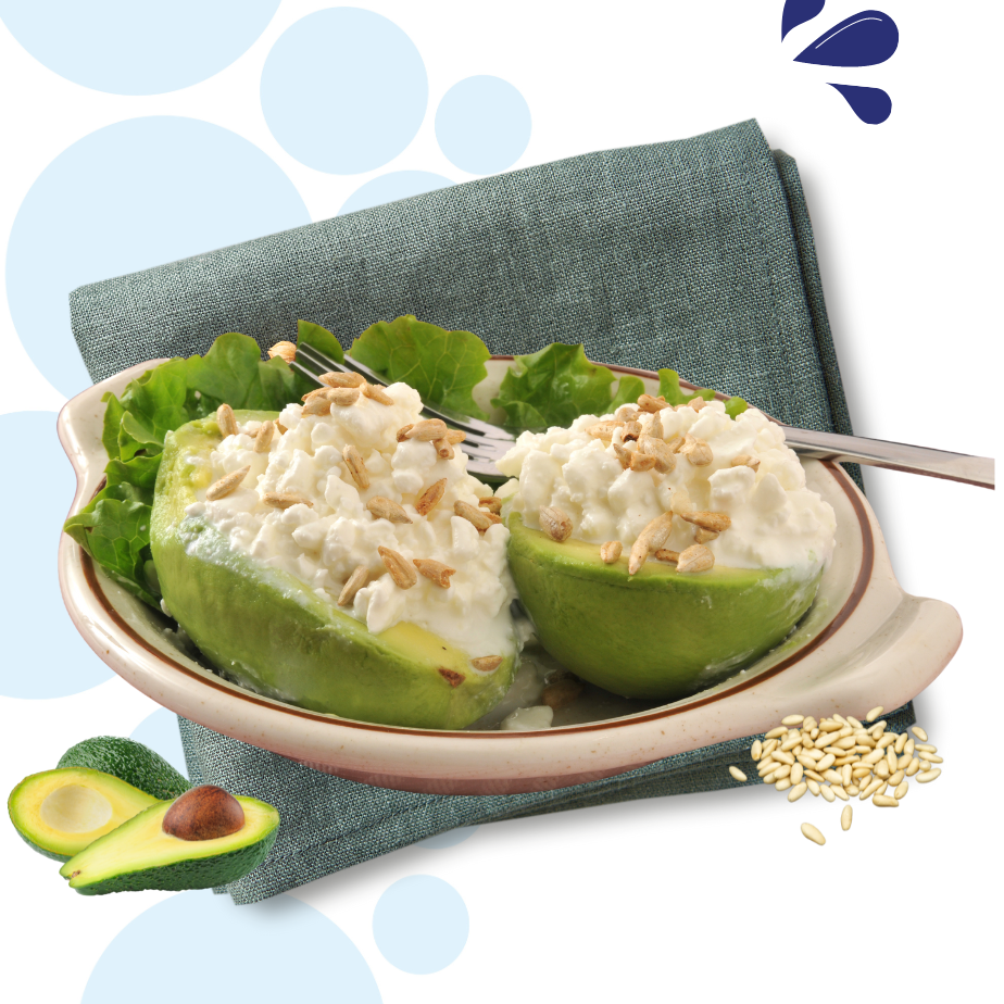 Recept Avocado met Hüttenkäse en pesto